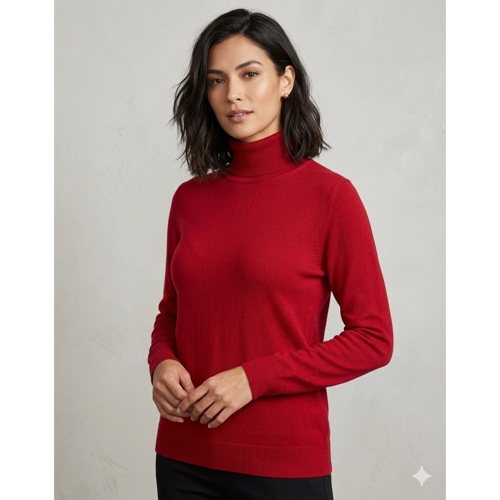 Joseph A. Qu'est-ce que c'est silk? Turtleneck Sweater Red XL